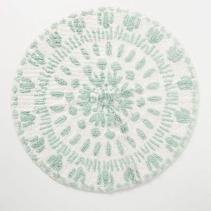 Anthropologie Round Aqua Bath Mat
